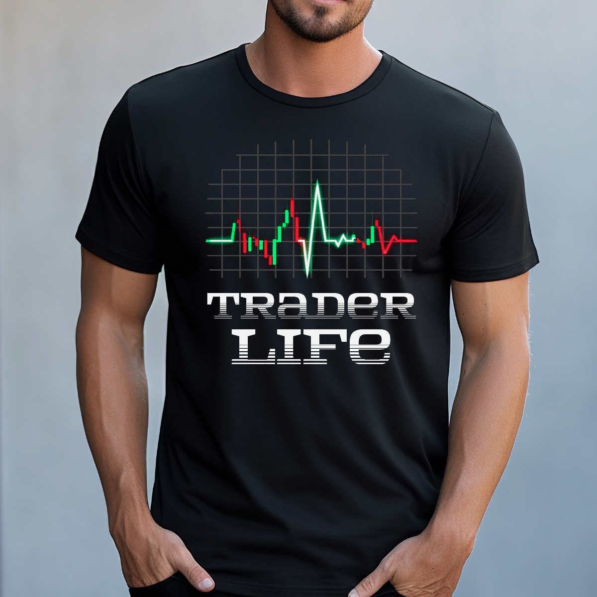 Koszulka męska Trader life czarna - obrazek 2