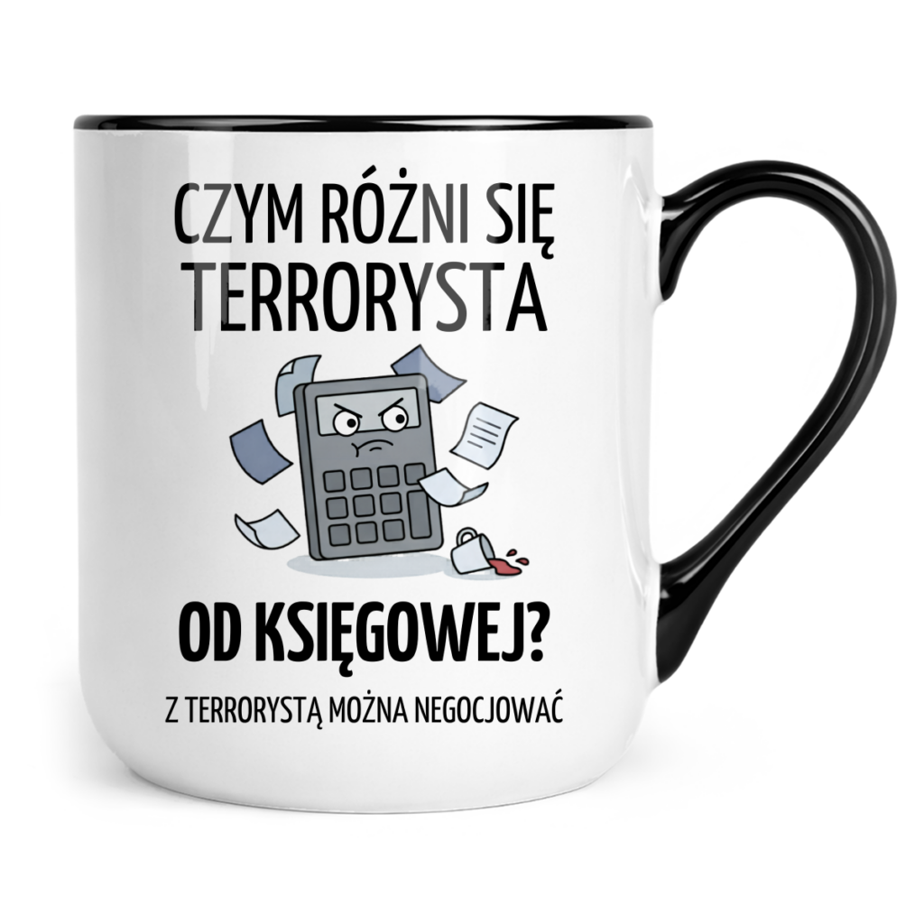 Kubek Coffee Czym rożni się terrorysta od księgowej