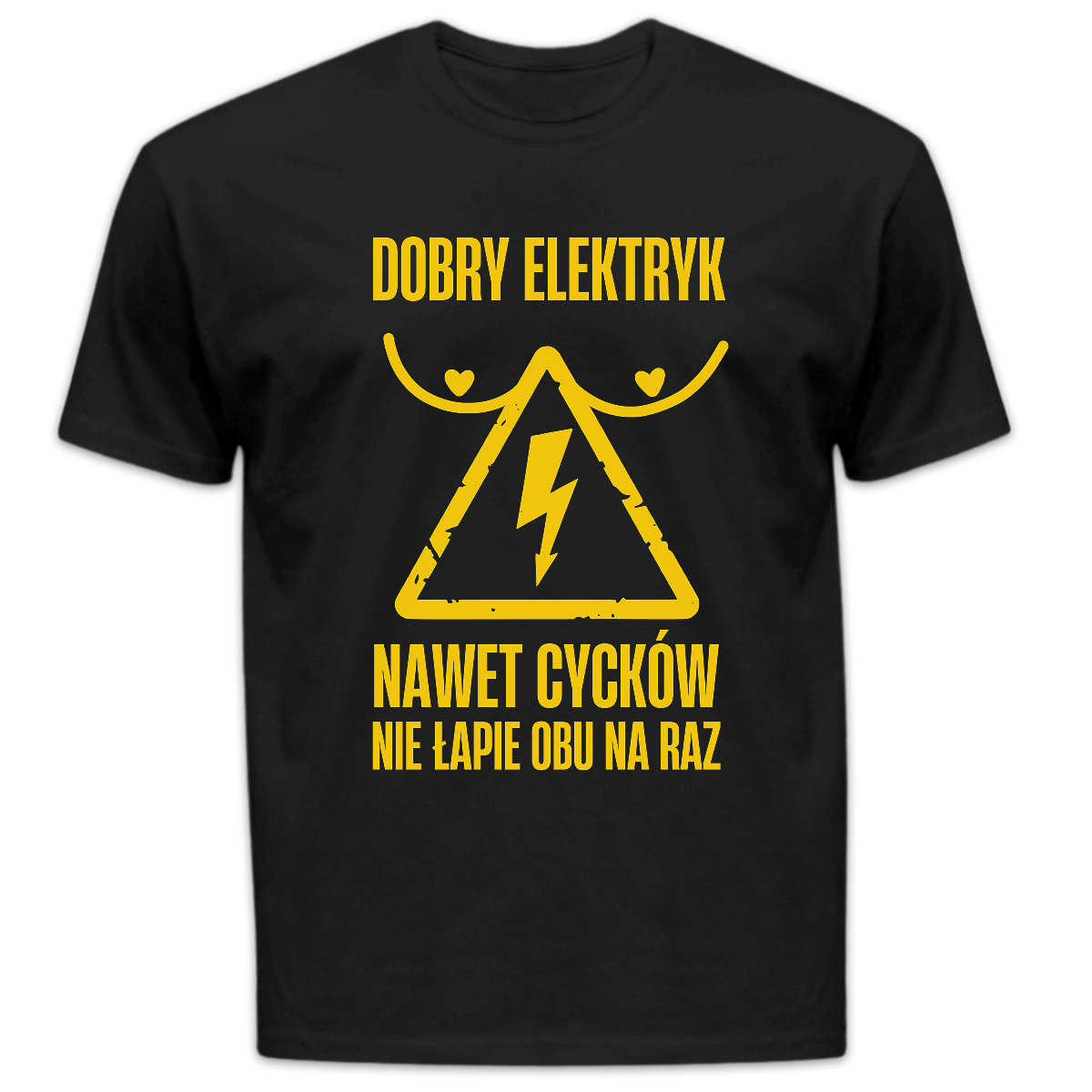 Koszulka męska Dobry elektryk nawet cycków nie łapie obu na raz czarna