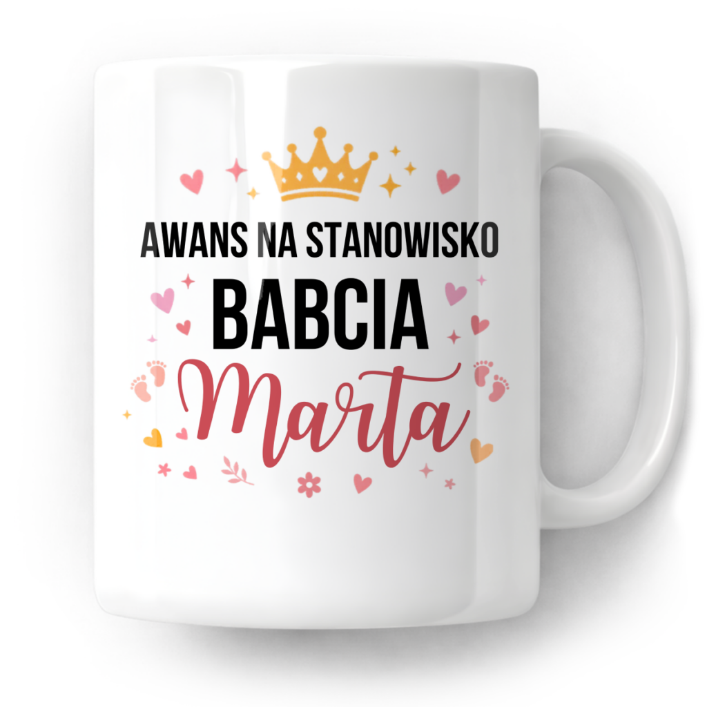 Kubek Awans na stanowisko babcia + imię
