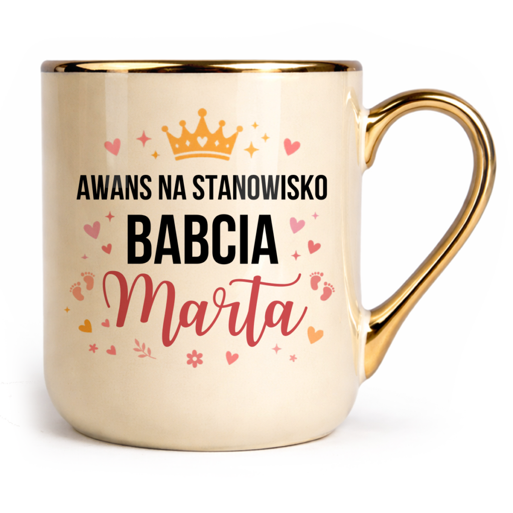 Kubek Elegant Awans na stanowisko babcia + imię