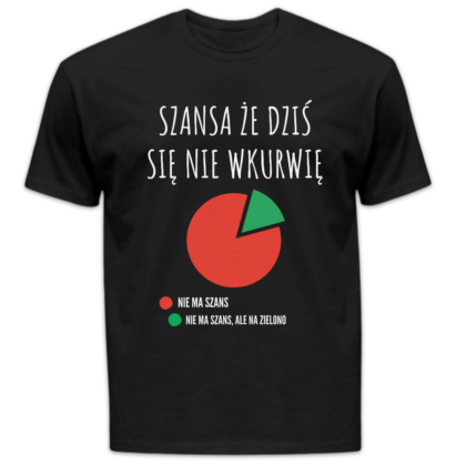 Koszulka męska Szansa że dziś się nie wkurwię czarna