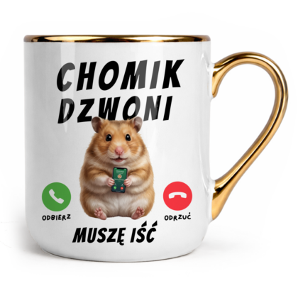 Kubek Glamour Chomik dzwoni muszę iść